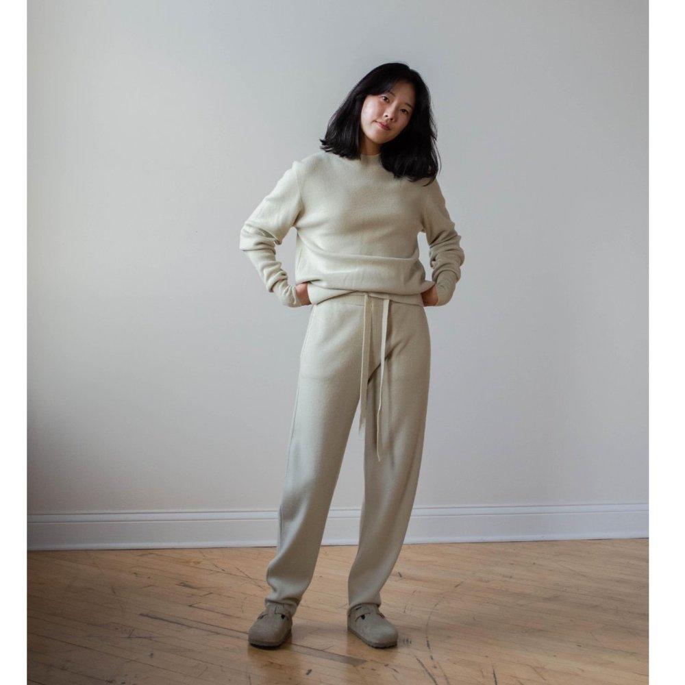 STUDIO NICHOLSON Hable Merino Cashmere Rounded Pant - Melon size XS